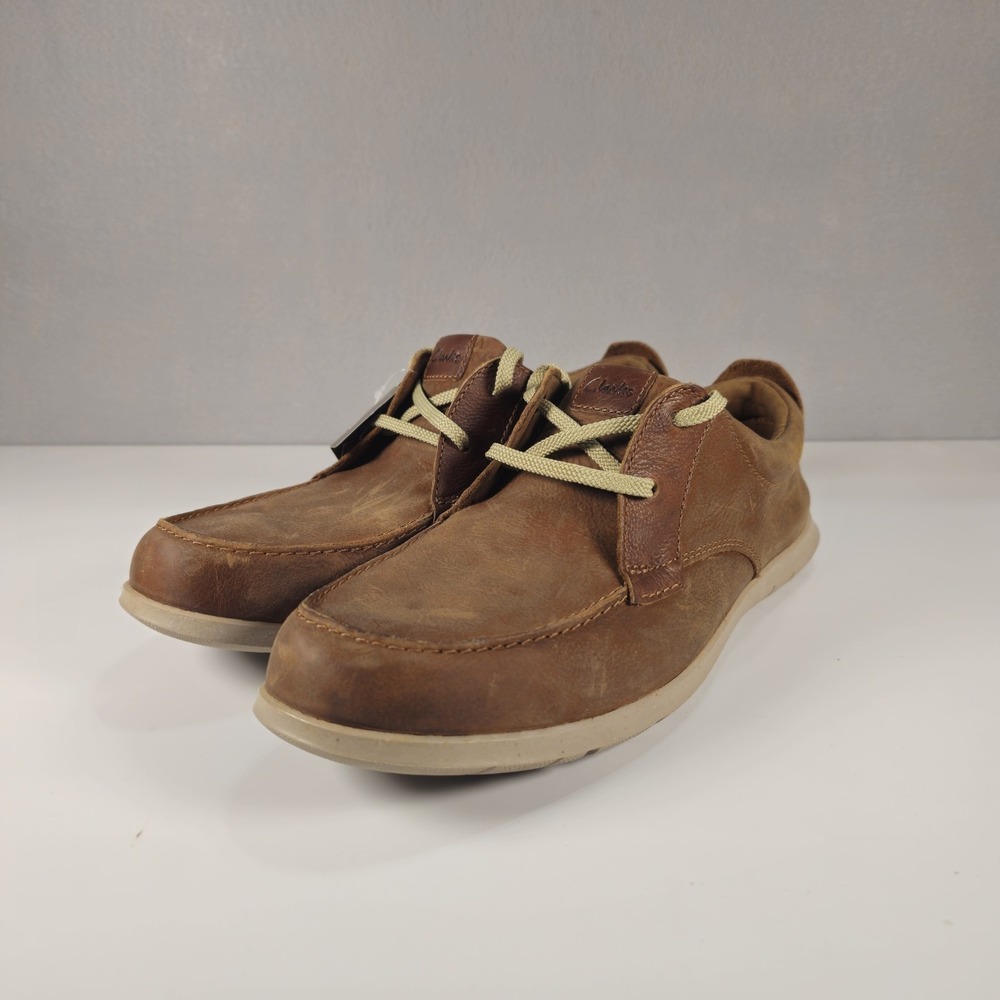 Clarks Flexway Lace 26176950 Men's Size 13 M Dark Tan Leather Shoes New Tags